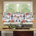 thumbnail image 4 of Yayeee Kitchen Curtains Tier Set of 2 Light Filtering 57"x24" Over Sink Window Panels, Gray Snow Houses, 4 of 7