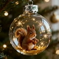 thumbnail image 3 of Yucurem 2026 Wildlife Wonders Collection Crystal Glass Ornament, Vivid 3D Animal Christmas Decoration, Clear Plastic Xmas Balls, Luxury Winter Tree Decor (Squirrel), 3 of 8