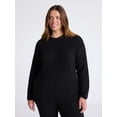 thumbnail image 2 of Joyspun Women's Sleepwear Ribbed Crewneck Top with Long Sleeves, Sizes XS-3X, 2 of 5