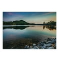 thumbnail image 3 of Lake Cutting Board, Lake Allatoona at Red Top Mountain State Park North of Atlanta Scenic Spring Sunrise, Decorative Tempered Glass Cutting and Serving Board, Small Size, Multicolor, by Ambesonne, 3 of 5