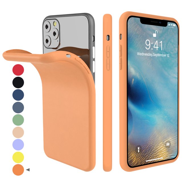 TORUBIA For iPhone 11 Pro 5.8 Inch Back Case Slim Fit Soft TPU Phone Case Built-in Velvet Material Anti-Scratch Protective Cover,Can effectively extend service life Coral orange