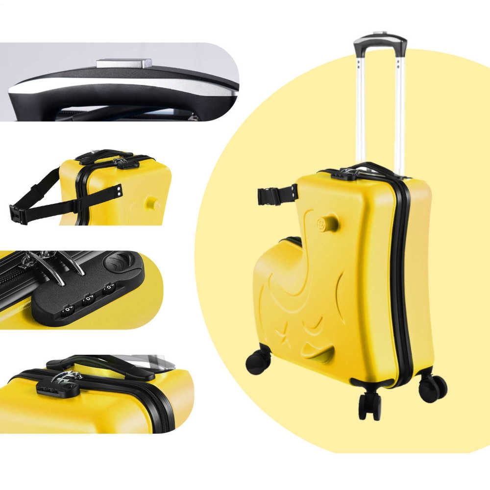 ZIHUI Kids Luggage, Kids ride-on Suitcase carry-on Tollder Luggage with Wheels , Carry On Trolley Luggage with Password Lock ,Suitcase to Kids aged 1-6 years old (24 Inch)