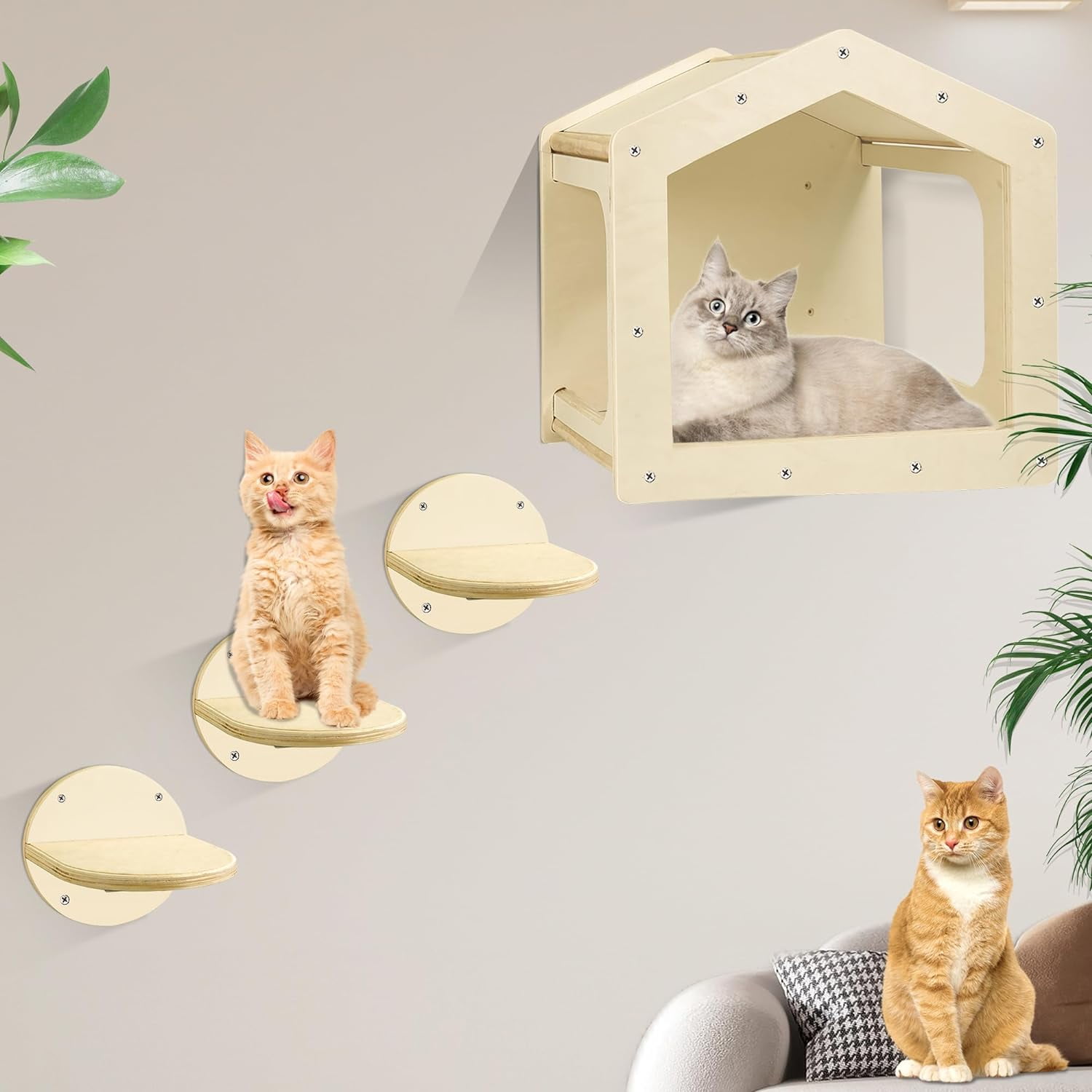 MYZOO Avenue 23.5 in. Black Wall-mounted Cat Walkway