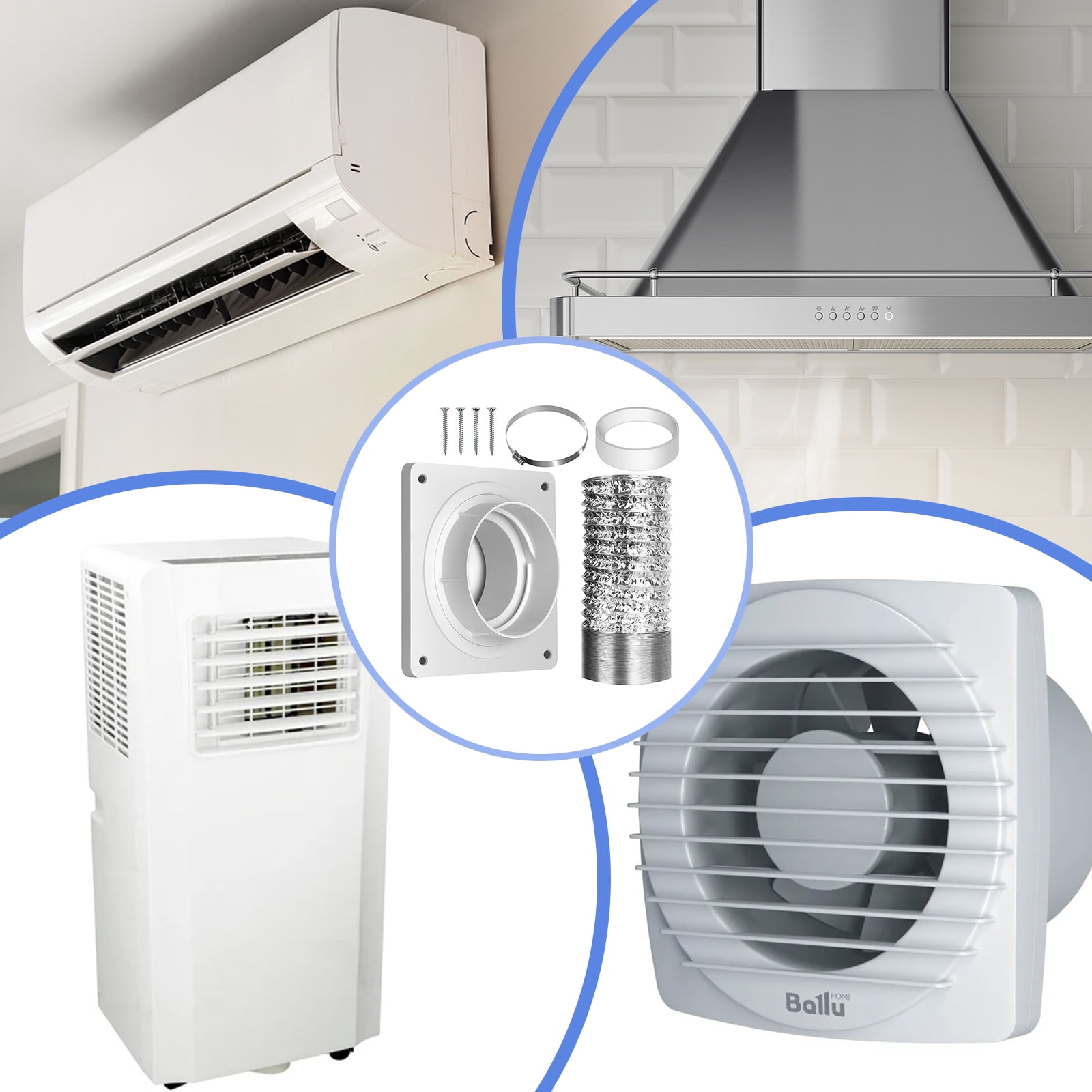 Dryer Vent Wall Plate with Hose Twist Lock Dryer Vent Connector Set for Wall Exhaust Vent Dryer Duct Connector Flange