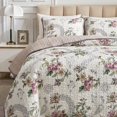 thumbnail image 3 of Juego de colcha Flysheep Full/Queen Size Beige Floral, 3 piezas, 3 of 7