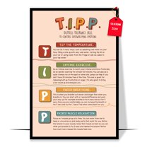 LOLUIS Tipp Distress Tolerance Skill Poster, Mental Health Poster for Classroom School Counsellor, Therapist Office Decor (Unframed 16"x24")