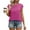 Hot Pink, variant on Womens Blouses Summer Casual Cap Short Sleeve Tops Basic Textured Solid Color Round Neck T Shirts Blouse