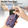 thumbnail image 5 of Allytechgroup Wallet Case for iPhone 16e, Support Car Mount, Luxury PU Leather Shockproof Anti-Fall 360° Finger Ring Stand Rotatable Kickstand Case with Magnetic Snap & Card Slots, Purple, 5 of 8