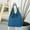 Blue, variant on Straw Bag for Women, NuanYu Woven Straw Rattan Hollow Handbag Shoulder Tote Bag