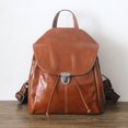 thumbnail image 3 of Mochila de estilo universitario retro para mujer, bolso de moda para mujer, nuevo bolso para mujer, versión coreana, bolso de cuero con cera de aceite de color sólido para mujer, 3 of 5