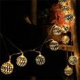 thumbnail image 4 of Mouliraty Christmas Moroccan String Lights, 1.5M Morocan Hollow Metal 10 Silver LED Globe String Lights Battery Powered for Wedding Party, Holiday, Birthday, Home Decor, Christmas Decoration, 4 of 9