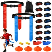 Cyrico 51.18-Inch Flag Football Belts, 14-Player Adjustable Flag Football Set for Youth & Adults, Ideal Sports Gift for Boys, Non-Contact Outdoor Sports Games and Team Training