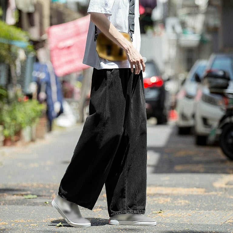 TAIAOJING Men's Drawstring Linen Pants Fashion Casual Plus Size