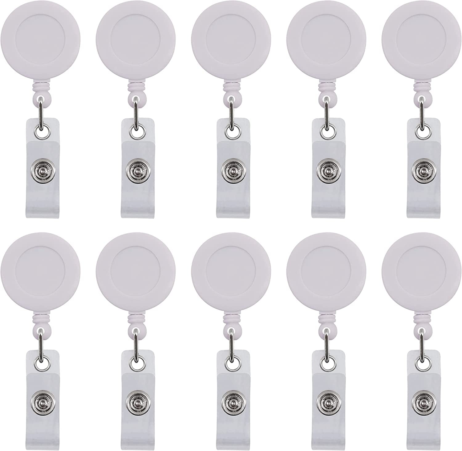 10 Pack Retractable ID Badge Holder Reels with Swivel Alligator Clip