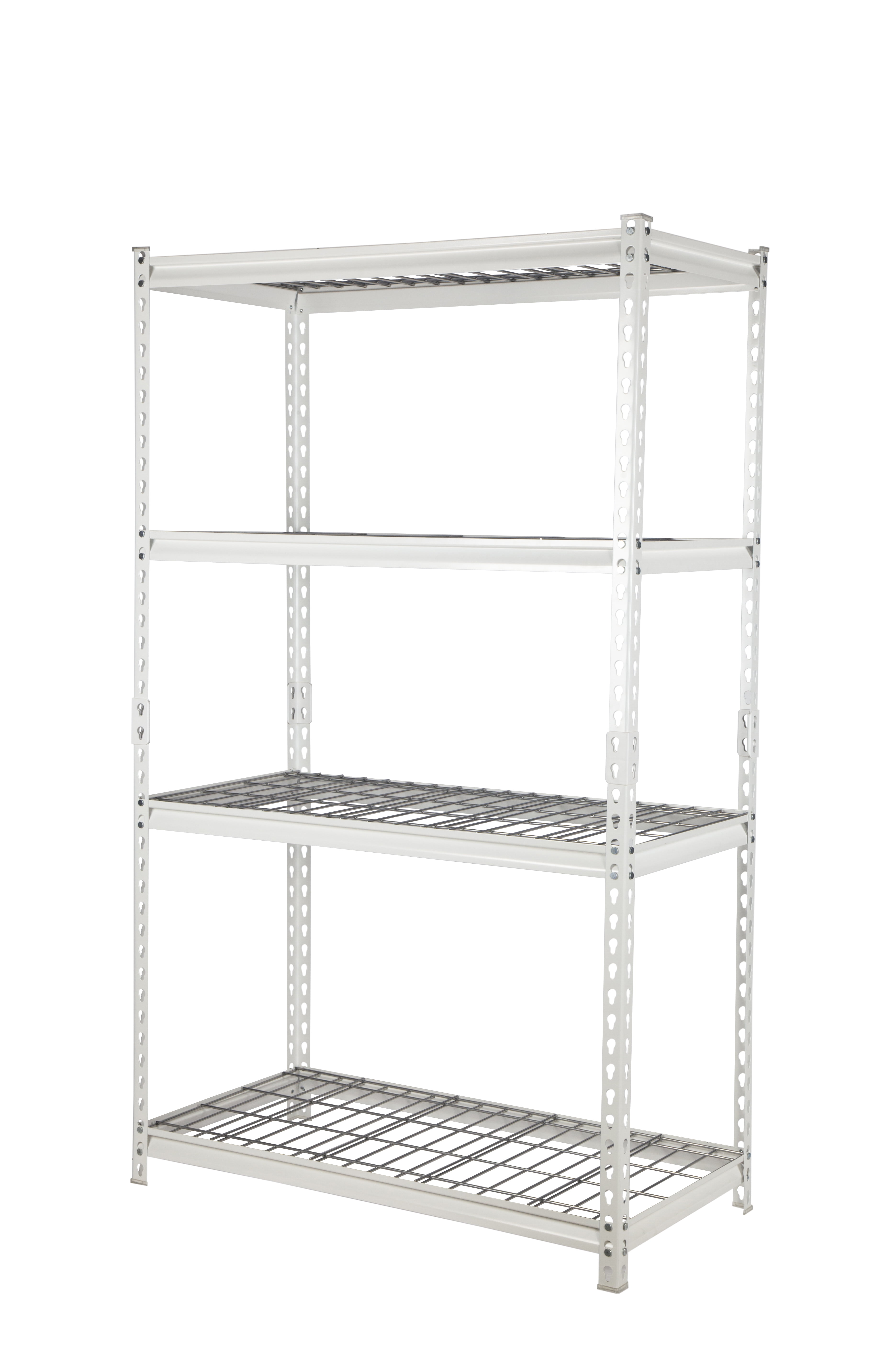 Pachira 36W x 18D x 60H Adjustable Height 4-Shelf Steel Shelving Unit  Utility Organizer Rack for Home, Office, and Warehouse, White