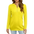 thumbnail image 4 of Hearthz Oversized Long Sleeve Shirts for Women Fall V Neck Jersey Shirts for Women Henley Button Down Work Blouses for Women, 4 of 4