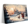 thumbnail image 2 of P&L Art Christmas Santa Claus and Reindeer in Winter Wonderland Canvas wall art decor,Festive Wall Art for Living Room or Office,Holiday Home Decor with Scenic Snowy Landscape & Classic Santa 16X20", 2 of 8