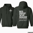 thumbnail image 2 of Need Prayer Tap My Shoulder Hoodie, Let’s Pray Christian Hoodie, Bible Verse Matthew 18:20 Sweatshirt, Religious Inspirational Pullover, Faith Streetwear, Fall Winter Unisex Outfit, 2 of 6