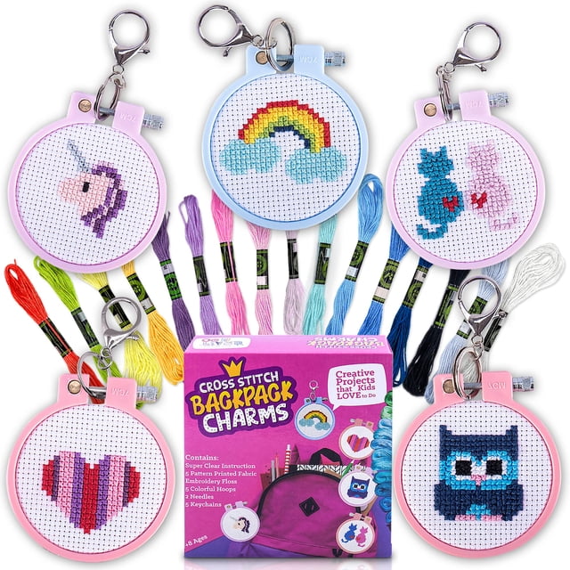Kits de punto de cruz Craftiloo para principiantes con 5 patrones estampados