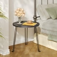 thumbnail image 2 of Outdoor Side Tables With Flower Cut Outs, Weather Resistant Steel Patio Side Table Small Round Outdoor End Table Metal Side Table For Patio Yard Balcony Garden Black W114760490 2 of 10