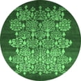 thumbnail image 1 of Ahgly Company Indoor Round Oriental Emerald Green Industrial Area Rugs, 5' Round, 1 of 4