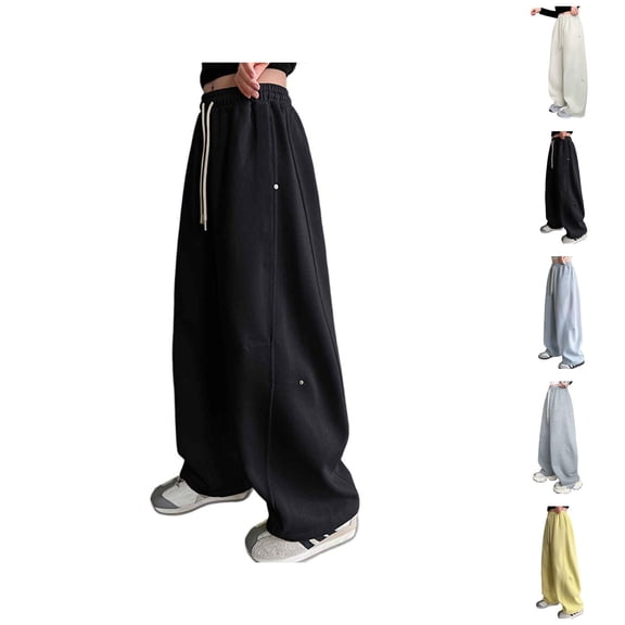 Girls Sweatpants Casual Pants for Girls Girls Pants Comfortable Casual Wide Leg Joggers for Kids Athletic Everyday Outdoor Wear Sporty Trousers Lightweight Elastic Waist Spring Fall