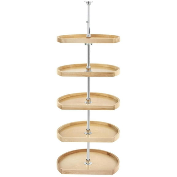 Rev-A-Shelf 4265-22-52 Wood Classics 5 Tier Shelf 22" D Shaped Flat Side Lazy Susan -