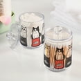 thumbnail image 2 of Yayeee 2 Pack Qtip Holder Bathroom Cotton Swab Canister with Lid Clear Dispenser Set, Black Chubby Cat, 2 of 6