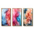 thumbnail image 2 of Designart "Purity in Liquid Ink Red & Blue Wave Abstract" Abstract Liquid Ink Framed Wall Art Set Of 3 - Blue Modern Frame Gallery Set For Office Decor, 2 of 6