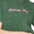 thumbnail image 2 of Mighty Fine Women's dream big Distressed Green Crop Top T-Shirt, 2 of 2