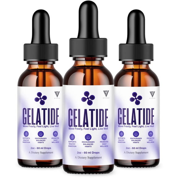 (3 Pack) Gelatide Weight Management Drops, Gelatide Daily Health and Overall Energy Support (6oz)
