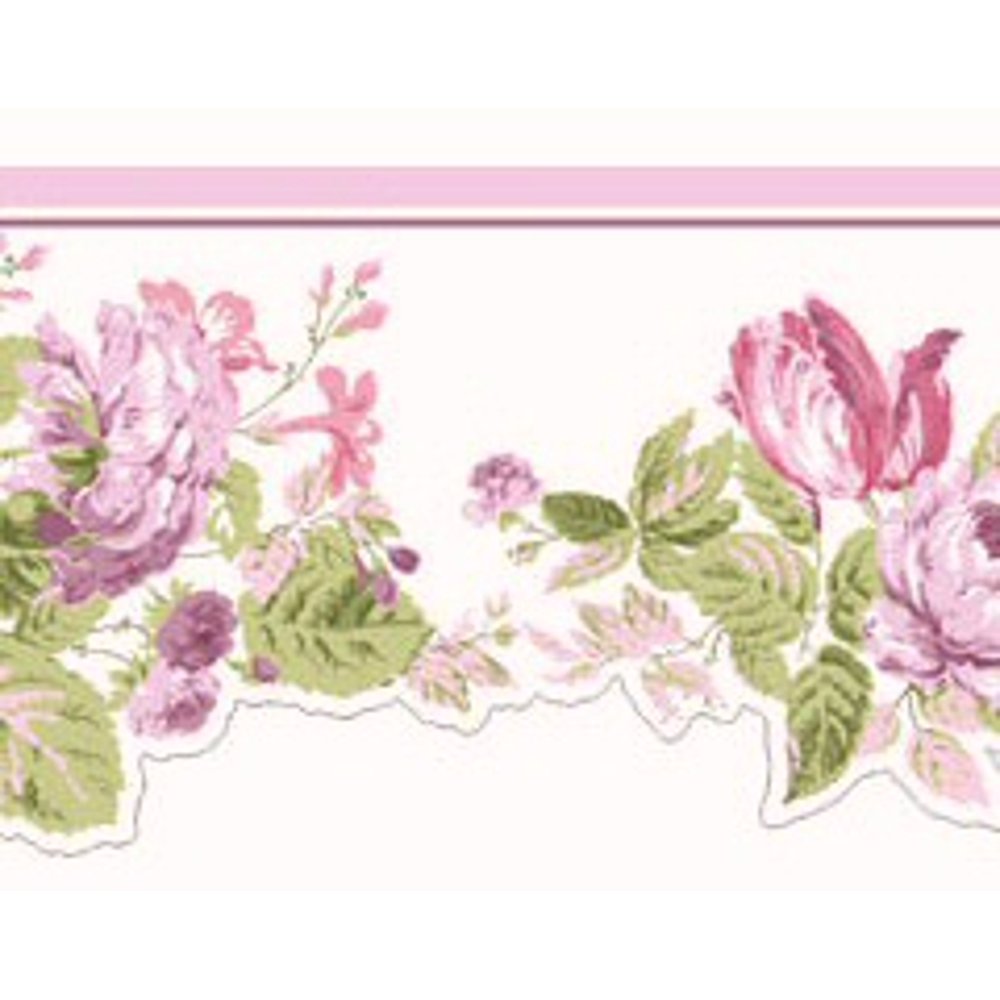 879304 Scalloped Floral Wallpaper Border
