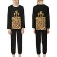 thumbnail image 3 of Suhoaziia Leopard Pattern Giraffe Nightwear for Kids Boys Lightweight Cozy Up Fall Clothing Size 3Y-4Y Youth,Sweatshirt Sleep Warmth Daily Wear Yoga Stretchy O Neck Lounge Set, 3 of 5