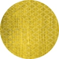 thumbnail image 1 of Ahgly Company Machine Washable Indoor Round Oriental Yellow Industrial Area Rugs, 5' Round, 1 of 4