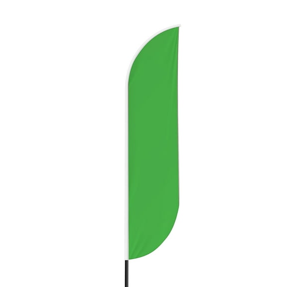 Green Feather flag for Outdoor by Mavis Print | 11.5 FEET Long Polyester Outdoor Banner Flag for Easy Hang | HD Print Swooper I Flag Only forGreen Advertising | Made in USA I Flag Only