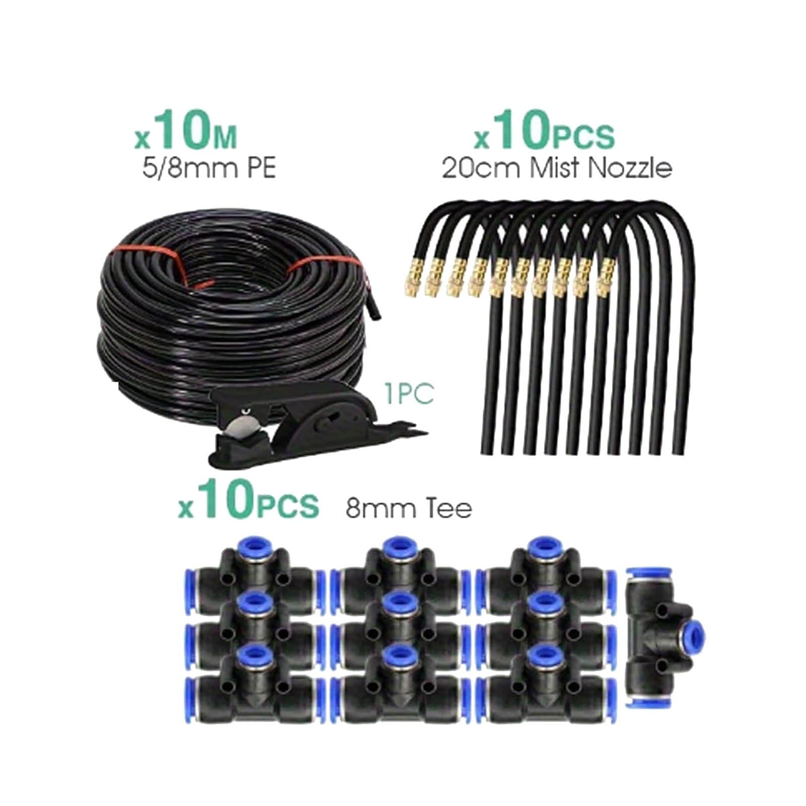 360Â° Curved Garden Irrigation System - 32.8FT Bendable Watering Kit with Adjustable Nozzles for Lawn, Yard & Greenhouse (10 Nozzles Included)