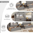 thumbnail image 5 of Bellemave Queen Size Montessori Bed Storage and Stairs, Wood Daybed with Bookcase and Guardrails, Queen Floor Beds Frame with 2 Drawers for Room, No Box Spring Needed（Gray), 5 of 9