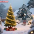 thumbnail image 3 of Stylish Metal Hanging Christmas Tree Wind Spinner - Modern Design with Concentric Lines & Colorful Dots for Festive Yard Decor, 3 of 5
