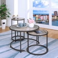thumbnail image 5 of Furniture of America Amani 3-Piece Nesting Table Set, Gray, 5 of 6