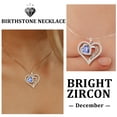 thumbnail image 4 of Beautlace Forever Love Heart Necklace,925 Sterling Silver Birthstone Heart Pendant Necklace Jewelry Birthday Christmas Valentines Mothers Day Gifts for Women Mom-December, 4 of 12
