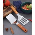 thumbnail image 6 of 2 Pcs Metal Spatulas Set, Happon Metal Spatula for Cast Iron Skillet, Cooking Utensils Egg Grill Spatula Stainless Steel Slotted Spatula, Flat Top Metal Spatula Turner with Wood Handle, 6 of 7
