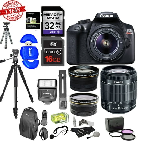 Canon EOS Rebel T6 Digital SLR Camera Kit with EF-S 18-55mm f/3.5-5.6 Is II Lens Deluxe Bundle