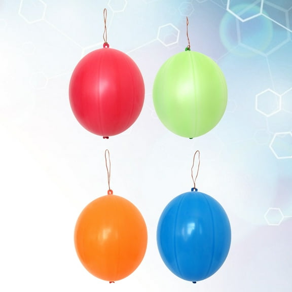 IBASETOY 12Pcs Latex Punch Balloons for Party Use Assorted Colors with Rubber Band Handles