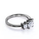 thumbnail image 3 of JeenMata Anillo de Compromiso de Corte Princesa de 1 Quilate Anillo de Compromiso de Tres Piedras: Anillo de Pasado, Presente y Futuro: Oro Negro de 18 K sobre Plata, 3 of 5