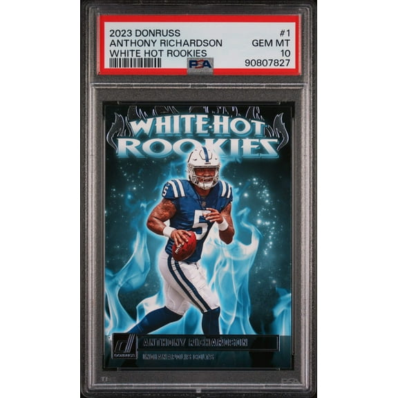 Graded 2023 Panini Donruss Anthony Richardson #1 White Hot Rookies Rookie RC Football Card PSA 10 Gem Mint