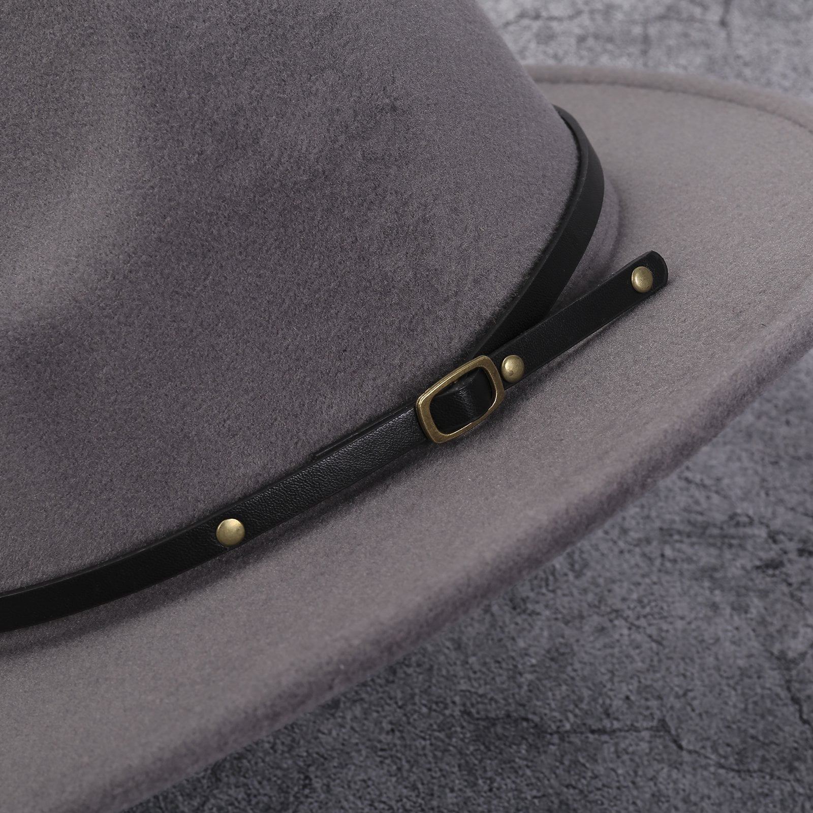 ✨NWOT✨Women Belt Buckle Fedora Hat Classic Wide Brim Floppy Felt Panama Hat✨ Womens Classic Wide Brim Floppy Panama Hat Belt Buckle Felt  main image 2