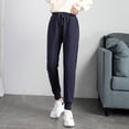 thumbnail image 3 of Pantalones harén de talla grande para mujer, pantalones harén de otoño e invierno, pantalones deportivos holgados para chicas gorditas, pantalones deportivos casuales con cordones en los tobillos, 3 of 5