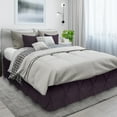 thumbnail image 1 of Nestl Bedding 14" Tailored Pinch Pleated Bed Skirt - Hotel Luxury Double Brushed Microfiber Pintuck Decorative Dust Ruffle, King, Purple Eggplant, 1 of 9