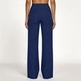 thumbnail image 5 of HKYNLAG Womens Cotton Linen Pants Petite 2026 Summer Lightweight High Waist Straight Leg Solid Beach Lounge Trousers Navy 3XL, 5 of 5
