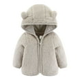 thumbnail image 6 of GYRATEDREAM Newborn Infant Baby Boys Girls Fleece Hooded Jacket Coat with Ears Todder Kids Outwear Coat Zipper Up Warm Winter Outwear for 6M-6Y, 6 of 10